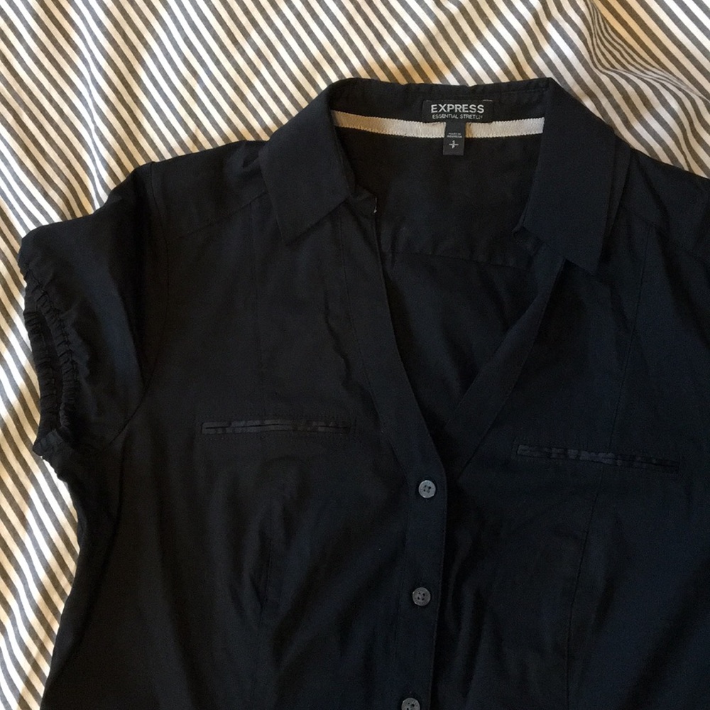 Small black Express blouse, button down